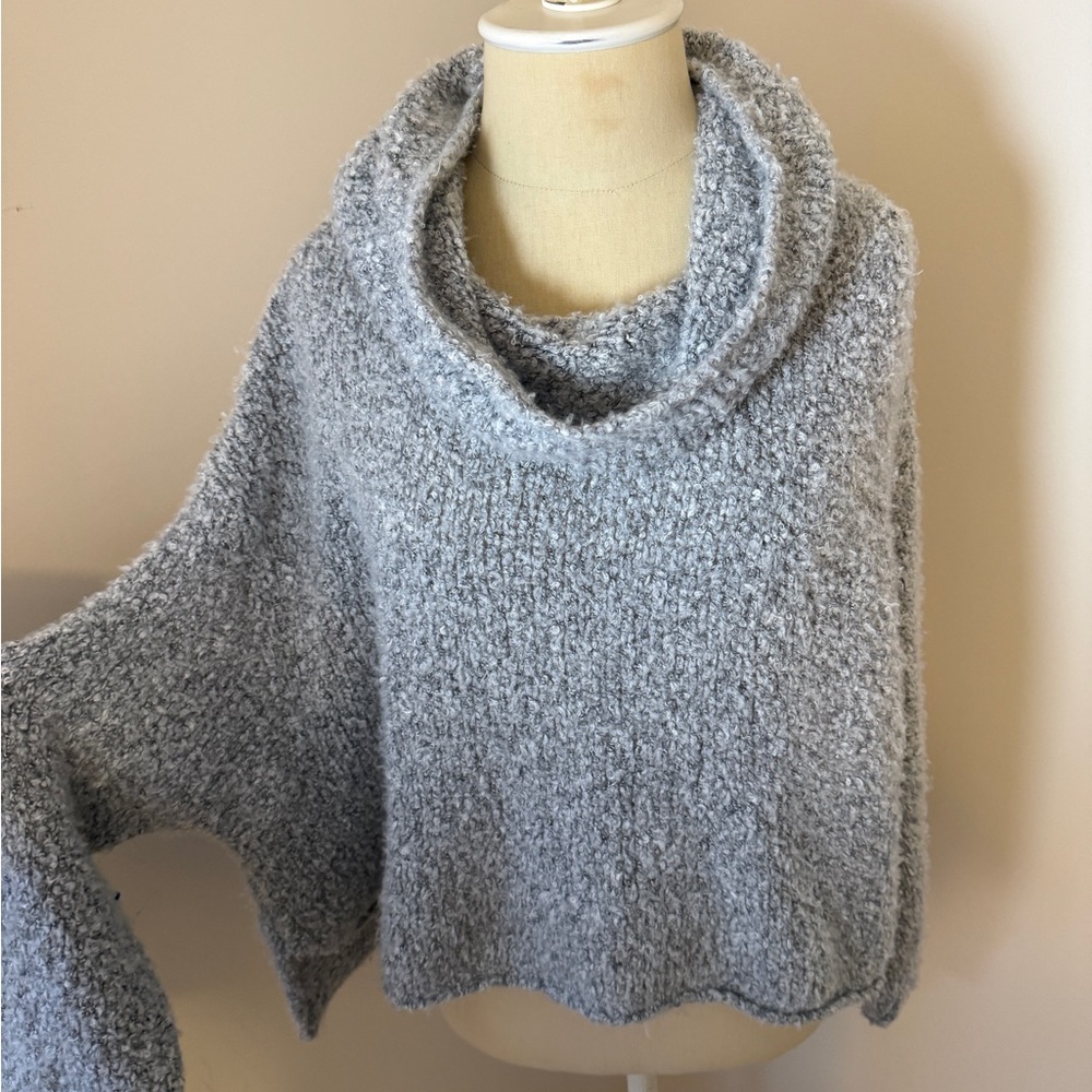 Free People Soft Gray Cowl Neck Sweater XS